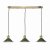 Hadano 3 Light Brass Suspension With Olive Green Shades