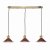 Hadano 3 Light Brass Suspension With Umber Shades