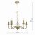Lyzette 5 Light Armed Fitting Aged Brass Ribbed Glass