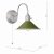 Hadano 1lt Wall Light Antique Chrome With Olive Green Shade