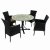 AVIGNON Dining Table with 4 STOCKHOLM Black Chairs Set