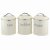 Apollo Round Tea, Coffee & Sugar Caniser Set - Cream