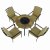 Bayfield Firepit 89Cm Table With 4 Ascot Deluxe Chairs Set