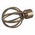 Rothley 25mm x 1219mm Curtain Pole with Cage Orb Finials, Brackets & Curtain Rings - Antique Brass