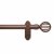 Rothley 25mm x 1829mm Curtain Pole with Cage Orb Finials, Brackets & Curtain Rings - Antique Copper