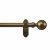 Rothley 25mm x 1219mm Curtain Pole with Solid Orb Finials, Brackets & Curtain Rings - Antique Brass