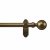 Rothley 25mm x 1829mm Curtain Pole with Solid Orb Finials, Brackets & Curtain Rings - Antique Brass