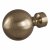Rothley 25mm x 1219mm Curtain Pole with Solid Orb Finials & Brackets - Antique Brass