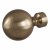 Rothley 25mm x 1219mm Curtain Pole with Solid Orb Finials, Brackets & Curtain Rings - Antique Brass