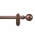 Rothley 25mm x 1219mm Curtain Pole with Solid Orb Finials, Brackets & Curtain Rings - Antique Copper