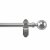 Rothley 25mm x 1829mm Curtain Pole with Solid Orb Finials, Brackets & Curtain Rings - Brushed Stainless Steel
