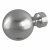Rothley 25mm x 1219mm Curtain Pole with Solid Orb Finials, Brackets & Curtain Rings - Brushed Stainless Steel