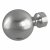 Rothley 25mm x 1219mm Curtain Pole with Solid Orb Finials & Brackets - Brushed Stainless Steel