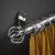 Rothley 25mm x 1219mm Curtain Pole with Cage Orb Finials, Brackets & Curtain Rings - Brushed Stainless Steel