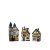 Konstsmide Battery/USB Operated Set of 3 Small Houses with Warm White LED