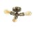 Oaks Lighting Iron 3 Bulb Flush Ceiling Light Antique Brass
