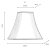 Oaks Lighting Flared Square Shade Ivory - Various Sizes