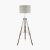 Pacific Lifestyle Port Nickel and Wood Tripod Floor Lamp Base
