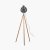 Pacific Lifestyle Larkin Metal and Natural Wood Tripod Floor Film Light - Grey