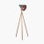 Pacific Lifestyle Larkin Metal and Natural Wood Tripod Floor Film Light - Grey