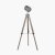 Pacific Lifestyle Bullseye Grey Metal and Antique Wood Tripod Marine Floor Lamp