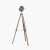 Pacific Lifestyle Bullseye Grey Metal and Antique Wood Tripod Marine Floor Lamp
