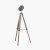Pacific Lifestyle Bullseye Grey Metal and Antique Wood Tripod Marine Floor Lamp