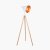 Pacific Lifestyle Larkin Metal and Natural Wood Tripod Floor Film Light - White
