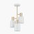Pacific Lifestyle Biba 3 Light Electrified Pendant - White and Brass