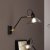 Pacific Lifestyle Canton Matt Black Metal and Glass Cone Wall Light