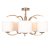 Pacific Lifestyle Arcadia Metal Curved 5 Arm Semi Flush Pendant - Satin Brass