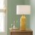 Pacific Lifestyle Bethan Embossed Ceramic Table Lamp - Mustard