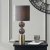 Pacific Lifestyle Harris Antique Brass and Smoke Glass Table Lamp