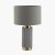 Pacific Lifestyle Ionic Grey Textured Ceramic and Gold Metal Table Lamp