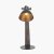 Pacific Lifestyle Topsham Wood and Grey Metal Curved Table Task Lamp
