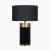 Pacific Lifestyle Dempsey Velvet and Antique Gold Metal Table Lamp Base - Black