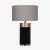 Pacific Lifestyle Dempsey Velvet and Antique Gold Metal Table Lamp Base - Black