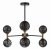 Dar Takara 6 Light Semi-Flush Matt Black & Bronze with Black Confetti Glass