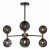 Dar Takara 6 Light Semi-Flush Matt Black & Bronze with Black Confetti Glass