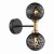 Dar Takara 2 Light Wall Light Matt Black & Bronze with Black Confetti Glass