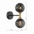 Dar Takara 2 Light Wall Light Matt Black & Bronze with Black Confetti Glass