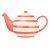 Siip Wide Horizontal Stripe 6 Cup Teapot Red