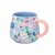 Cath Kidston Painted Pansies Blue Twisted Handle Billie Mug