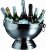 BarCraft Hammered Stainless Steel Champagne Bowl