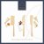 Artes 3 Piece Set of Brass Finished Cheese Knives