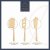 Artes 3 Piece Set of Brass Finished Cheese Knives
