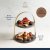 Artes 2-Tier Brass Cake Stand with Round Slate Serving Platters