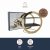 Artes 2-Tier Geometric Brass-Finished Serving Stand with Slate Serving Platters