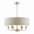Laura Ashley Sorrento 6 Light Pendant Satin Nickel with Natural Shade