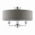 Laura Ashley Sorrento 3 Light Semi-Flush Polished Nickel with Charcoal Shade